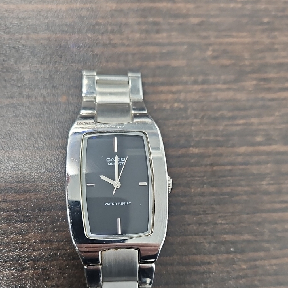 Casio Silver and Black Rectangular Watch